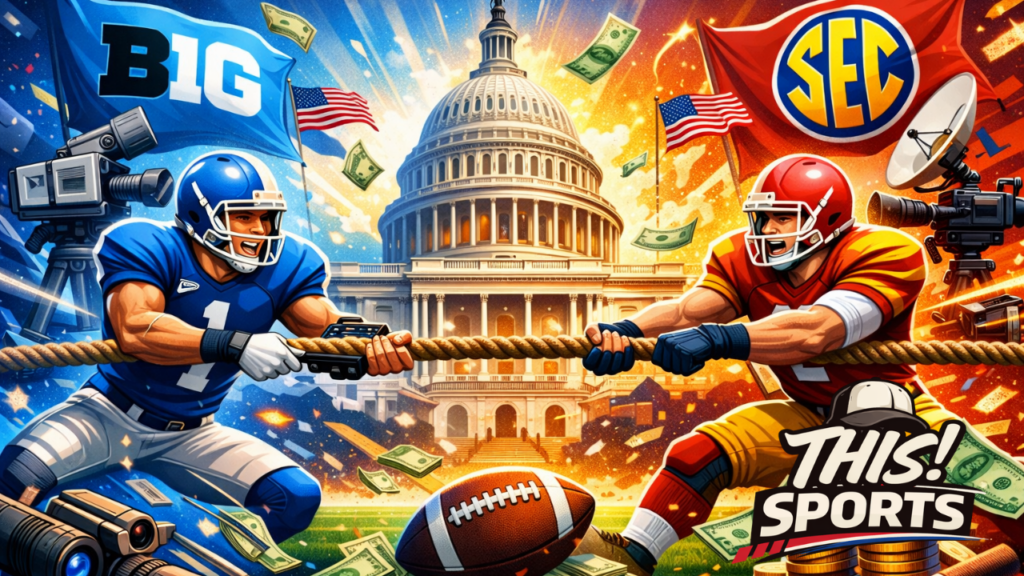 The Big Ten and SEC urge Congress to reject a proposal to consolidate FBS media rights, arguing market-driven deals outperform federal oversight.