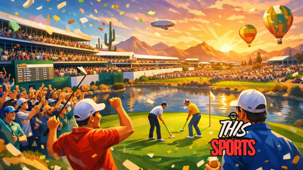 Waste Management Phoenix Open playoff finish at TPC Scottsdale with packed stadium crowd