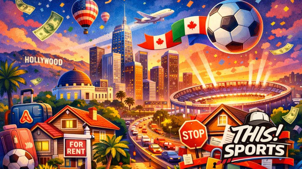 Los Angeles faces housing policy debate ahead of the 2026 FIFA World Cup as Airbnb urges rule changes.