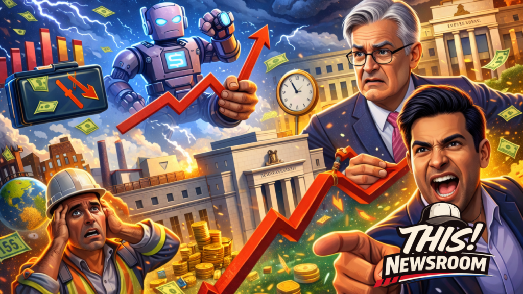 Unexpected job losses across tech, finance, and manufacturing are raising new concerns about stagflation as the Federal Reserve balances inflation, economic slowdown, and unemployment.