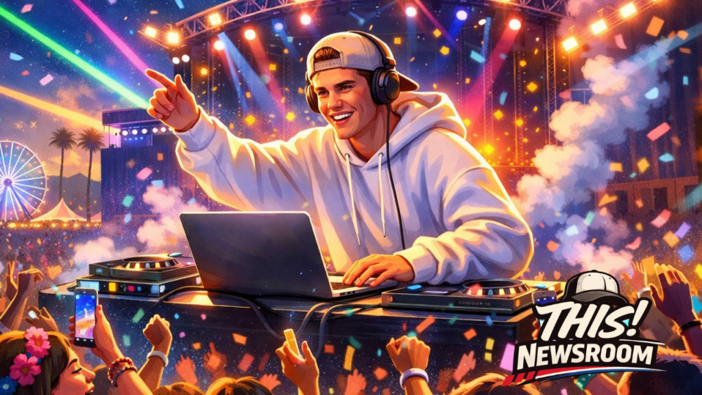 Justin Bieber’s Coachella Set Stuns Fans with Laptop “Greatest Hits” Performance