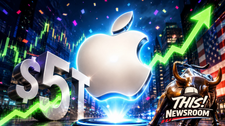 Apple briefly became only the second publicly traded company to surpass a $5 trillion market capitalization.