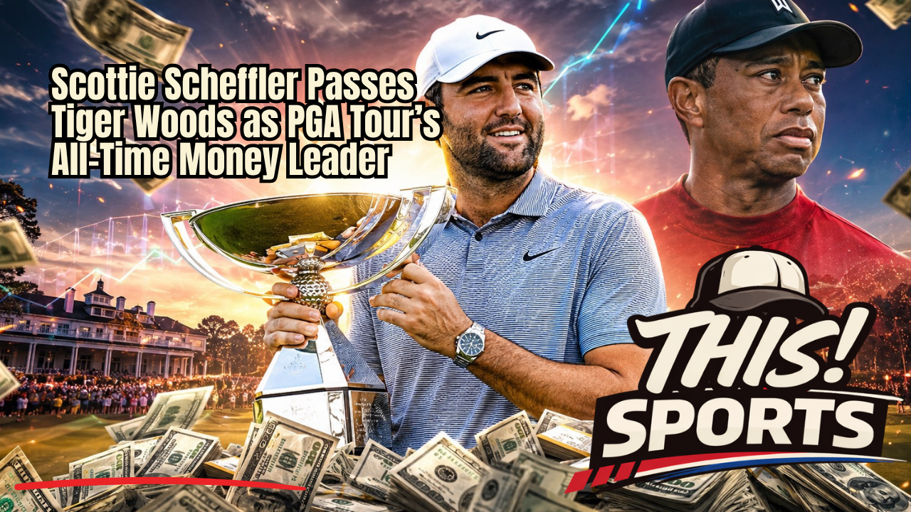 Scottie Scheffler has surpassed Tiger Woods to become the PGA Tour’s all-time leader in official career earnings.