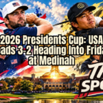 Team USA and the International Team battle for the 2026 Presidents Cup at Medinah Country Club.