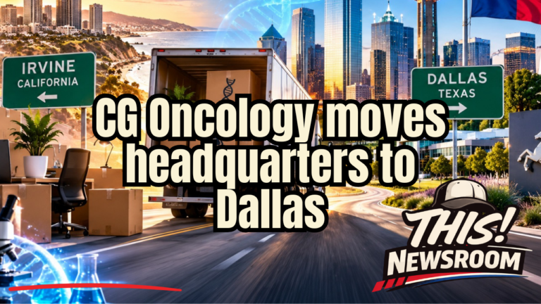 CG Oncology has relocated its corporate headquarters from Irvine, California, to Pegasus Park in Dallas, Texas.