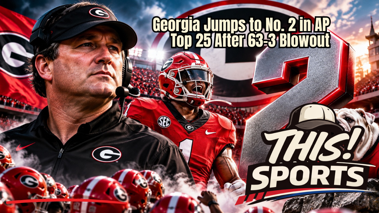 Georgia climbed to No. 2 in the AP Top 25 following a dominant 63-3 victory over Tennessee State.