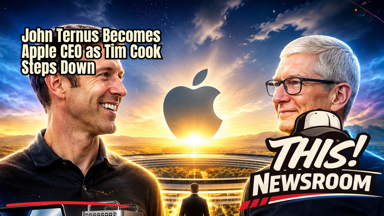 Apple begins a new leadership era as John Ternus succeeds longtime CEO Tim Cook.