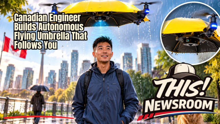 An autonomous flying umbrella demonstrates how drone technology could turn an everyday object into a hands-free personal robot.